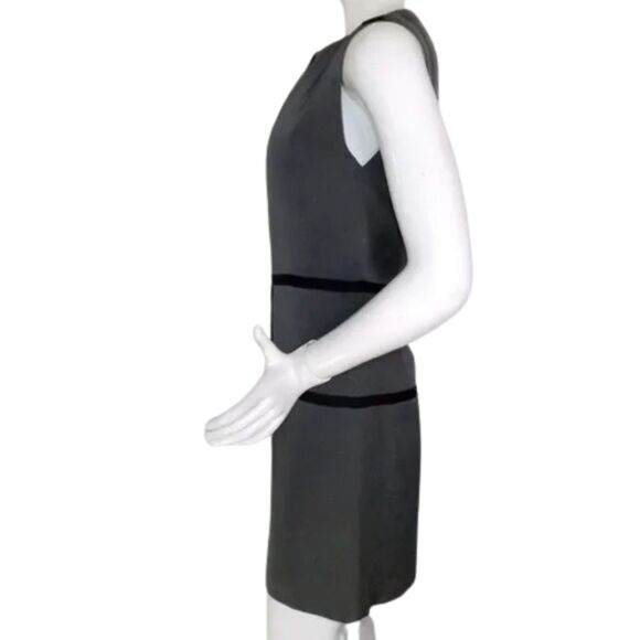 RAG & BONE Dress, 2, Gray Satin, Black Bands, Sleeveless, Back Zip, Crew neck - Picture 8 of 14